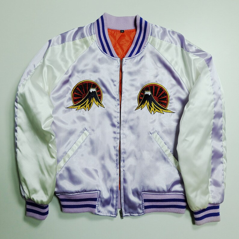 Kawaii Chic Cute Vintage Hoshihime Kawaii Pastel Japanese Japan Yokosuka Embroidery Embroidered Bomber Sukajan Souvenir Jacket Tour Jacket