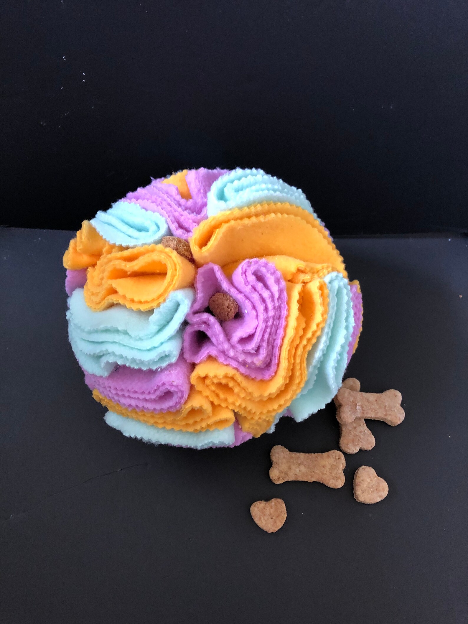 Snuffle Ball Sorbet / Dog Enrichment Toy / Fleece Snuffle Ball Etsy
