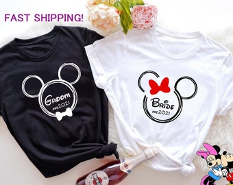 Bride and Groom t shirts_Disney Honeymoon T shirt_Wedding Party Shirts_Bachelorette Party Shirt_Couple Matching Shirt__anniversary at Disney