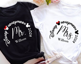 Disney Honeymoon 2024 tee Shirt_Disney Just Married couples Shirt_Disney honeymoon Mr and Mrs shirt_Disney honeymoon vacation Shirts