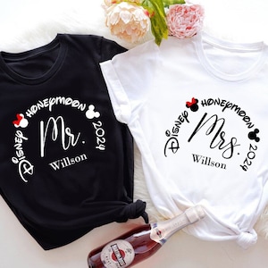 Disney Honeymoon 2024 tee Shirt_Disney Just Married couples Shirt_Disney honeymoon Mr and Mrs shirt_Disney honeymoon vacation Shirts