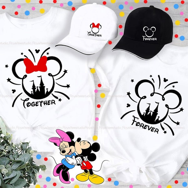 Disney Anniversary Together forever gift_Disney bijpassende paar shirt hoed cap_Happily ever after Disney paar outfit_Hubby Wifey Disney hoed