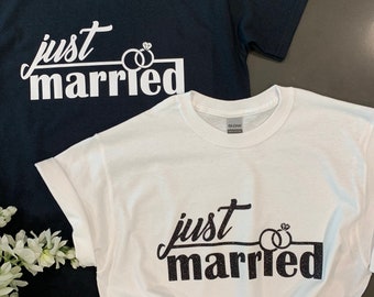 Just Married Shirts_Honeymoon gift Shirts, Newlywed Shirts, Wedding  gift Shirt, Wife And Hubs Shirts, Mr. and Mrs. shirts