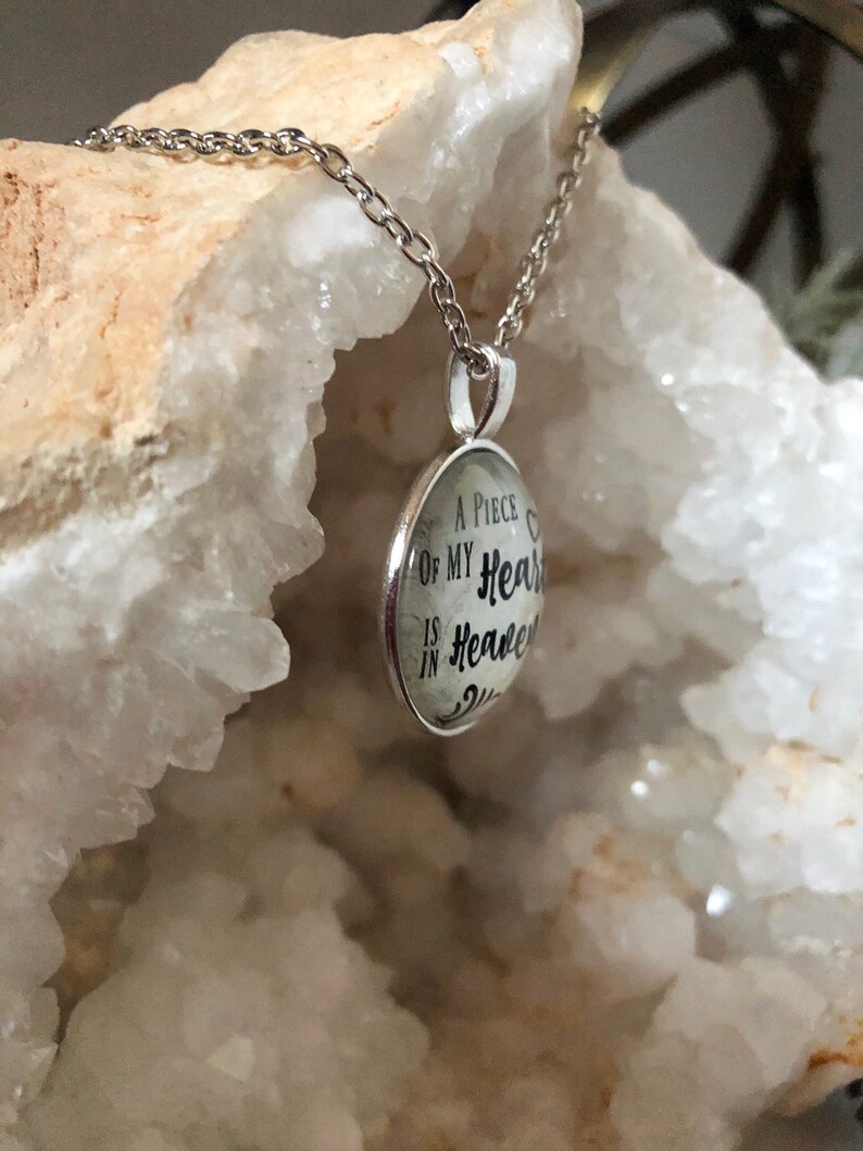 Memorial JewelryMemorial NecklaceA Piece of my Heart is in HeavenMissing Loved Ones JewelryNecklaceRemembrance Jewelry