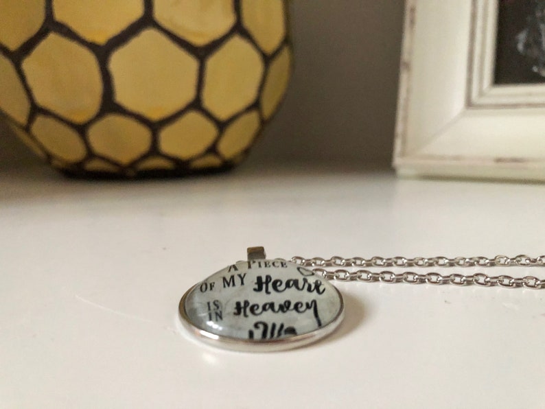 Memorial JewelryMemorial NecklaceA Piece of my Heart is in HeavenMissing Loved Ones JewelryNecklaceRemembrance Jewelry