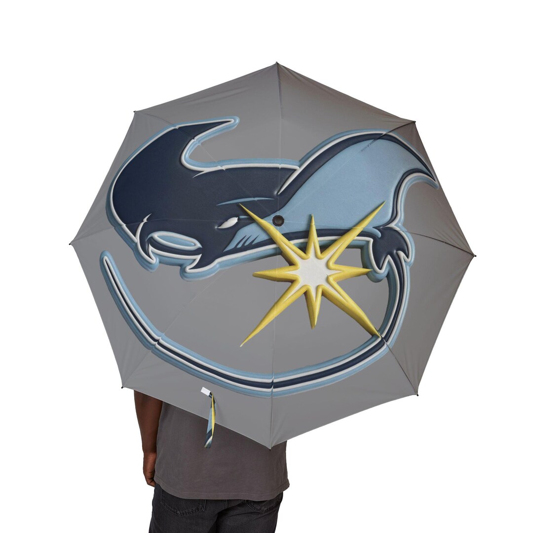 Manta Ray Sports Logo Semi-automatic Foldable Umbrella | Beach ...