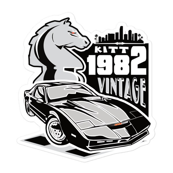 Knight Rider K.I.T.T. - VINTAGE 1982 - Bubbelvrije stickers