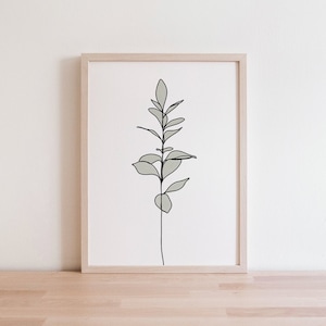 Contemporary Botanical Line Art Print | Minimalist Plant Illustration for Wall Decor