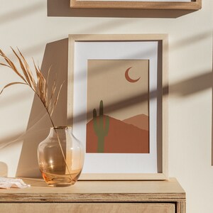Desert Wall Art | Terracotta Print | Landscape Printable Art | Boho Wall Art | Cactus Art | Minimalist Wall Art | Modern Art | Digital Print