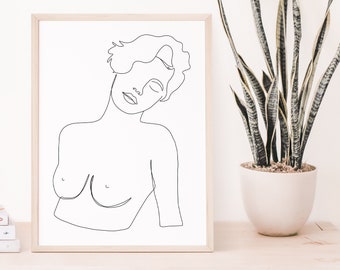 Woman Line Art Print | One Line Art |  Minimalist Line Art | Line Art Print | Line Drawing | Minimalist Art | Modern Art | Digital Print