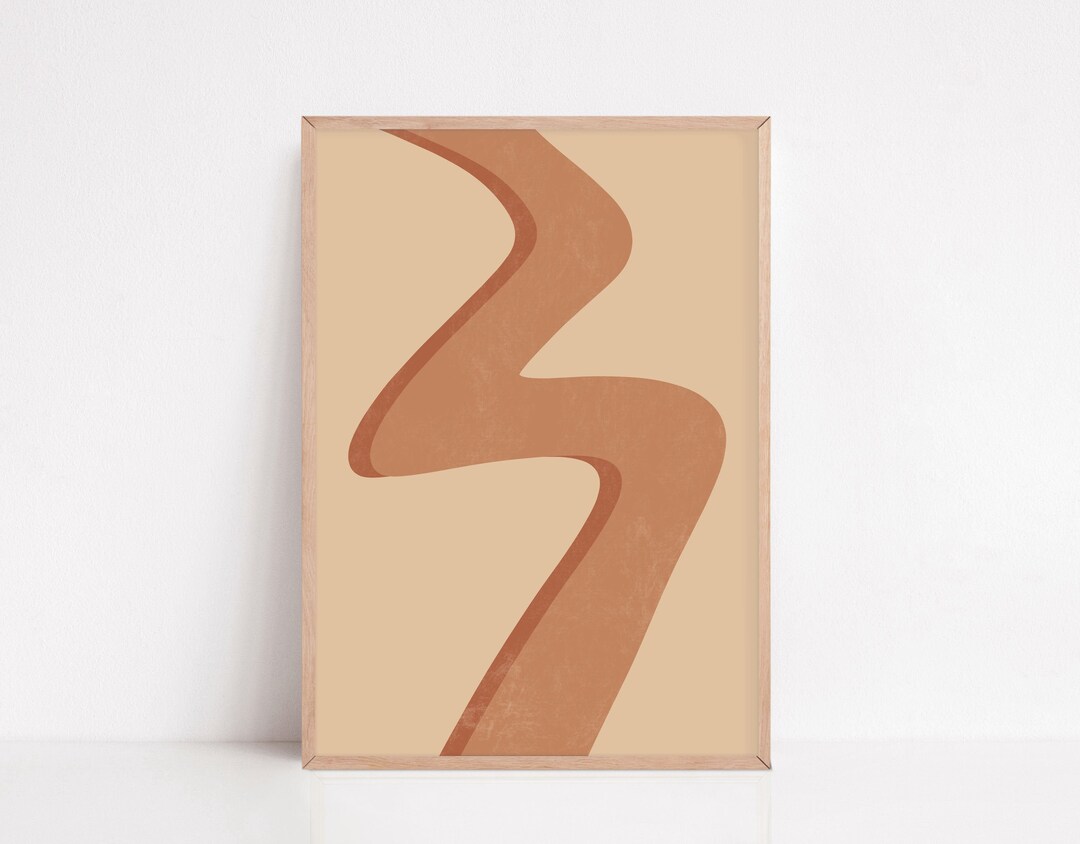 Mid Century Modern Wall Art Terracotta Print Abstract Printable Art ...