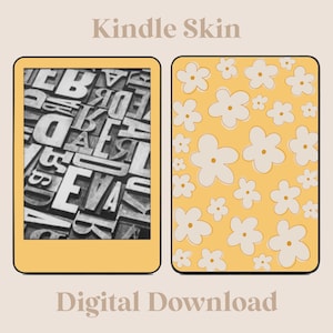 Yellow Floral Kindle Decal Skin | Daisy Kindle Decal | Digital Download