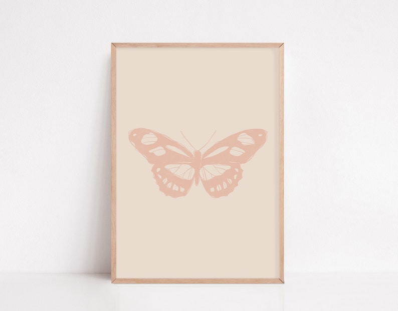 Butterfly Art Line Art Print Abstract Printable Art Boho Wall Art Minimalist Wall Art Modern Art Digital Print image 1