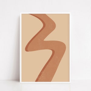 Mid Century Modern Wall Art Terracotta Print Abstract Printable Art ...
