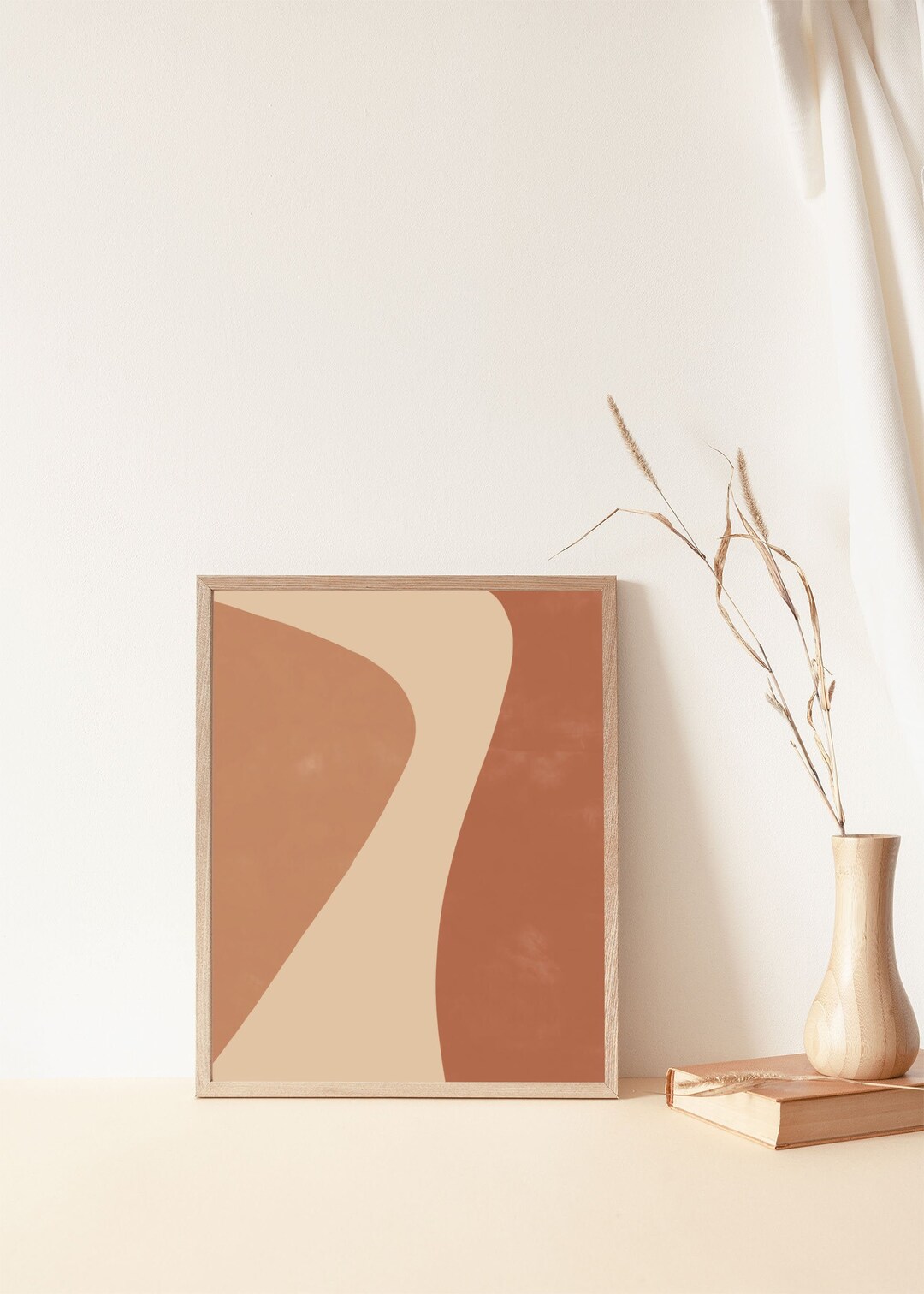 Mid Century Modern Wall Art | Terracotta Print | Abstract Printable Art ...