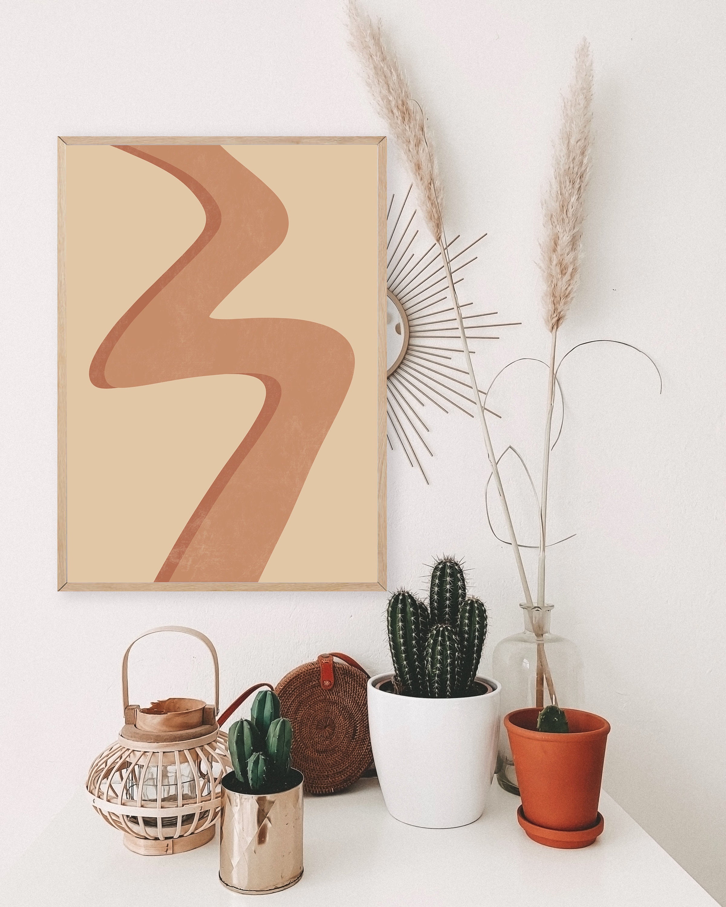 Mid Century Modern Wall Art Terracotta Print Abstract Printable Art ...