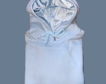 Sew Rooted - Light Blue Unisex Satin Lined Hoodie Sizes S-5XL