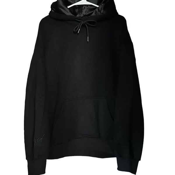 NOVO!!! Sew Rooted - Moletom com capuz unissex preto com forro de cetim, tamanhos S-5XL