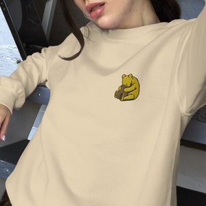 Embroidered Pooh Bear Sweatshirt | Classic Crewneck Sweater