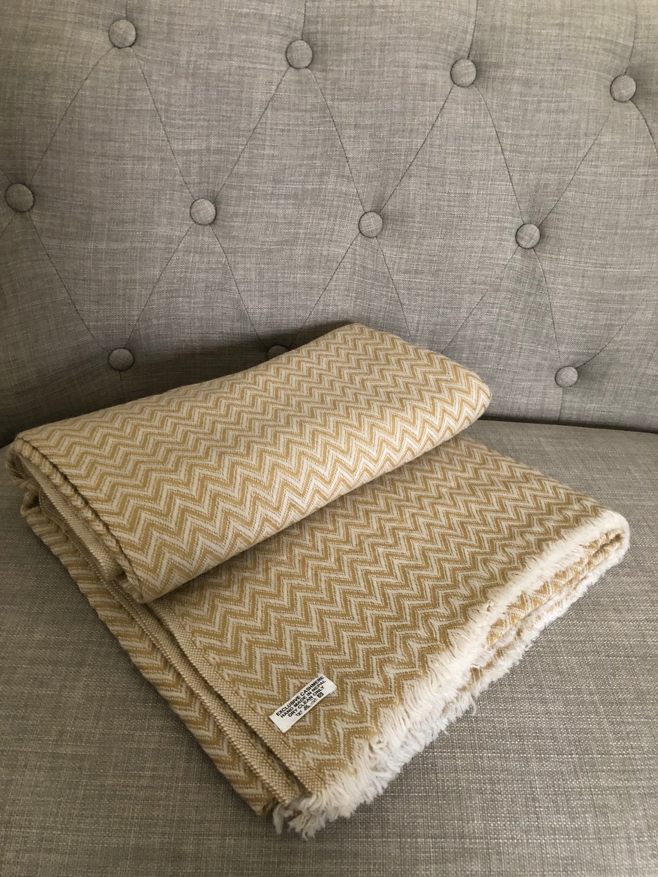 100 Cashmere Wool Blanket/Throw Hand Woven Etsy