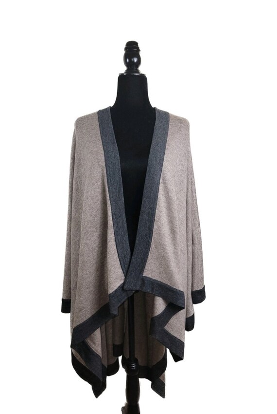 Cashmere Open Front Poncho Wrap - Hand Woven