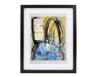 Pequeña pintura abstracta, arte mural colorido de post grafiti, 23 x 30 cm