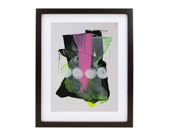 Original Abstract Painting, Graffiti Style Wall Art, 9x12"
