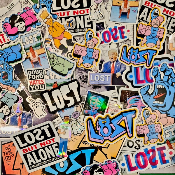 Graffiti sticker sampler pack. Mixed colors, designs and materials. Collect or trade original graffiti slaps sold for just the price to ship