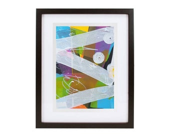 Pequeño grafiti abstracto, pintura original sobre papel de acuarela (23 x 30 cm)