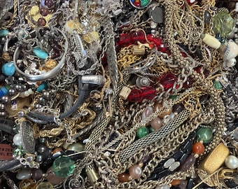 Jewelry Grab Bag, Vintage,Antique,Broken,Mixed Lot for Crafting Repurposing (1 Pound +) Read Description Before Buying- FOR REPURPOSING!