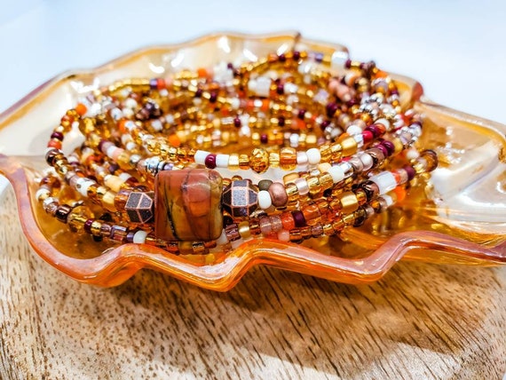 Long Yellow Topaz seed bead stretch wrap bracelet, western jewelry,  trending now, southwestern style