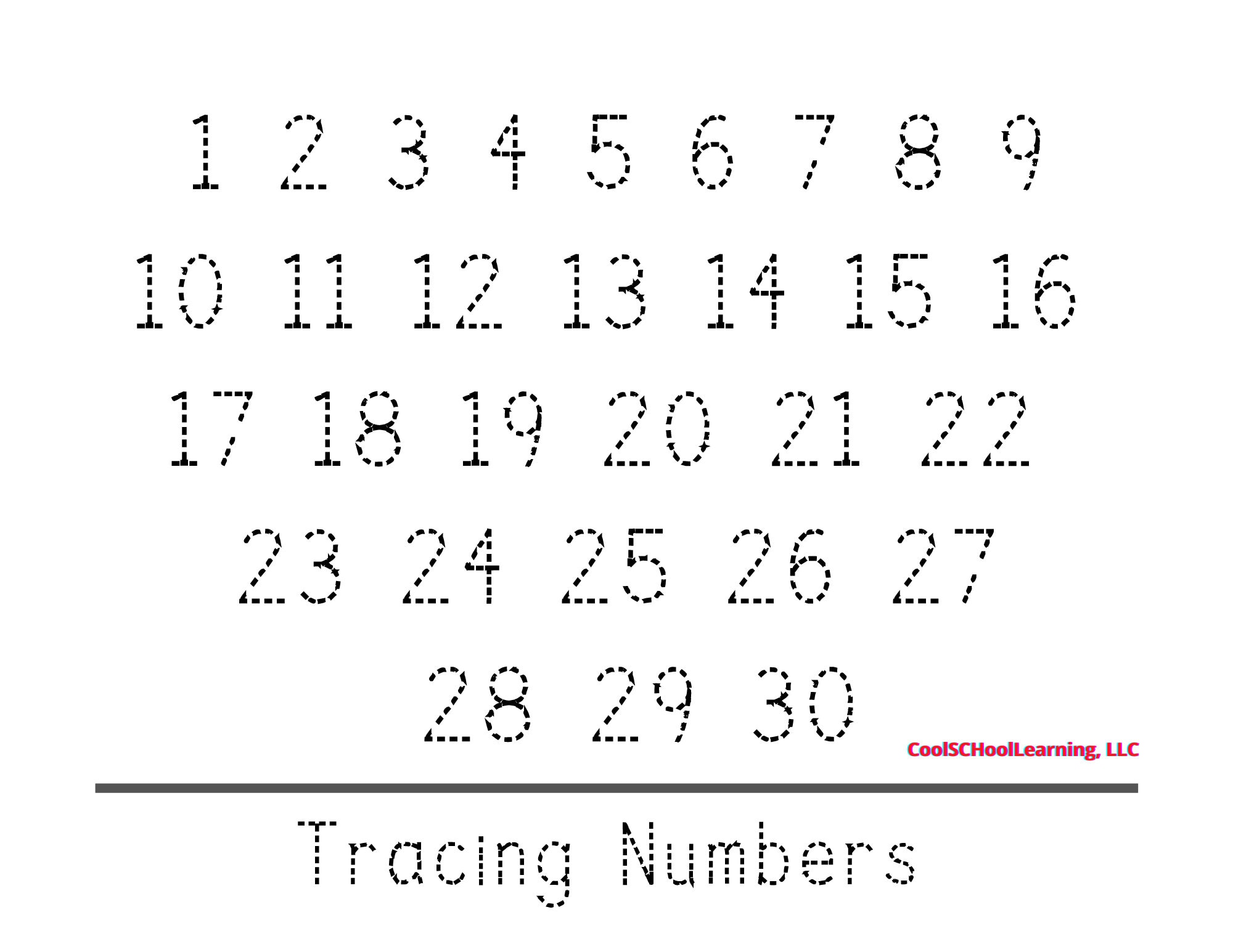 tracing numbers printable 1 100 worksheet for kids etsy