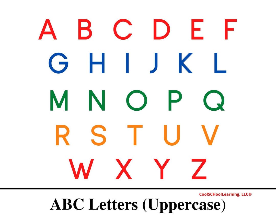 ABCポスター印刷可能、ABCプリント、レインボーアルファベット、子供 