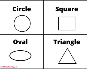 Shapes FlashCards Printable, Preschool, Kindergarten Readiness, PDF Digital Download