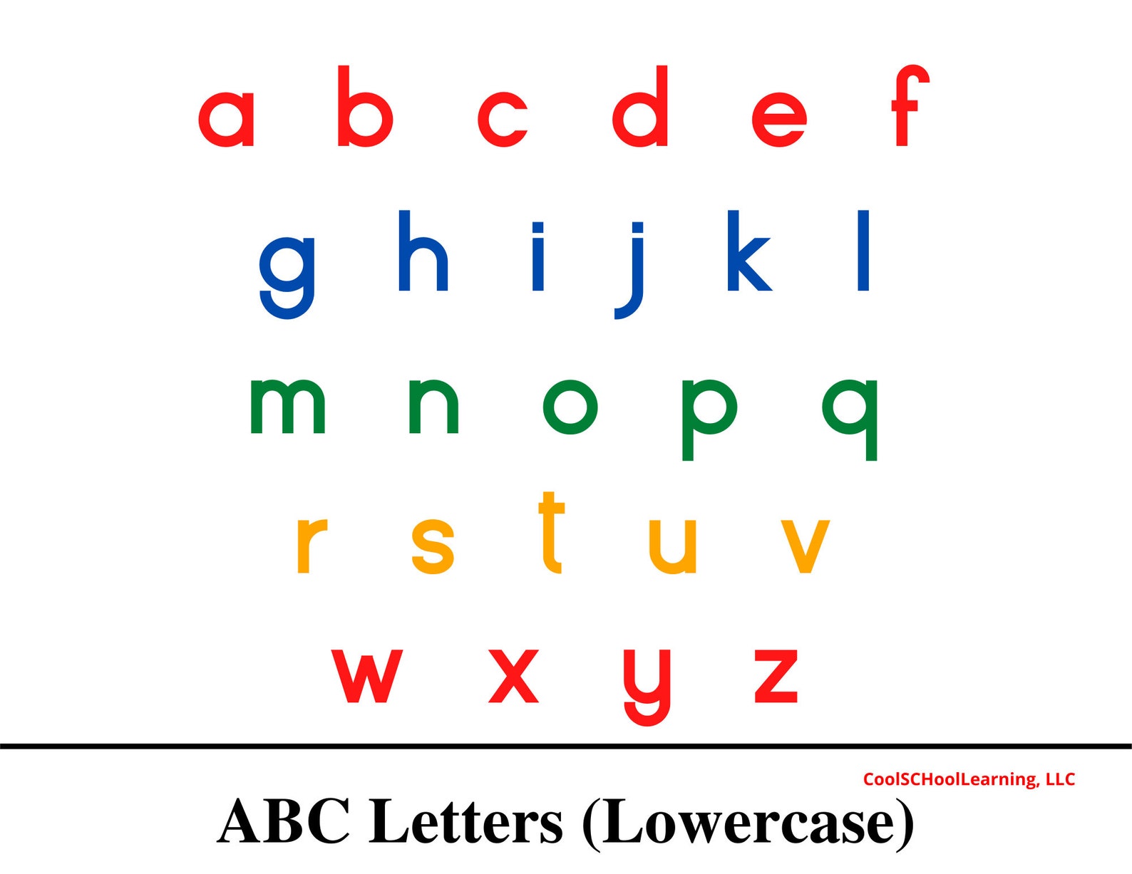 ABC Poster Printable ABC Print Rainbow Alphabet Kids Room Decor