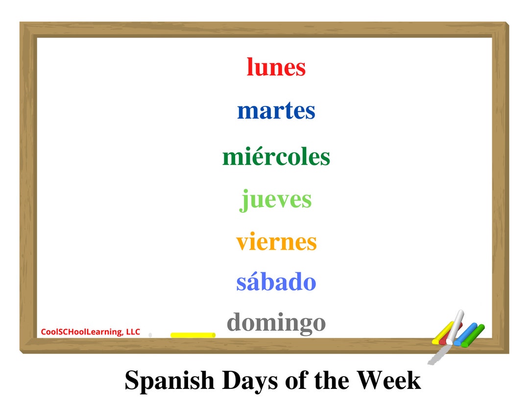 spanish-days-of-the-week-kids-room-decor-kindergarten-etsy