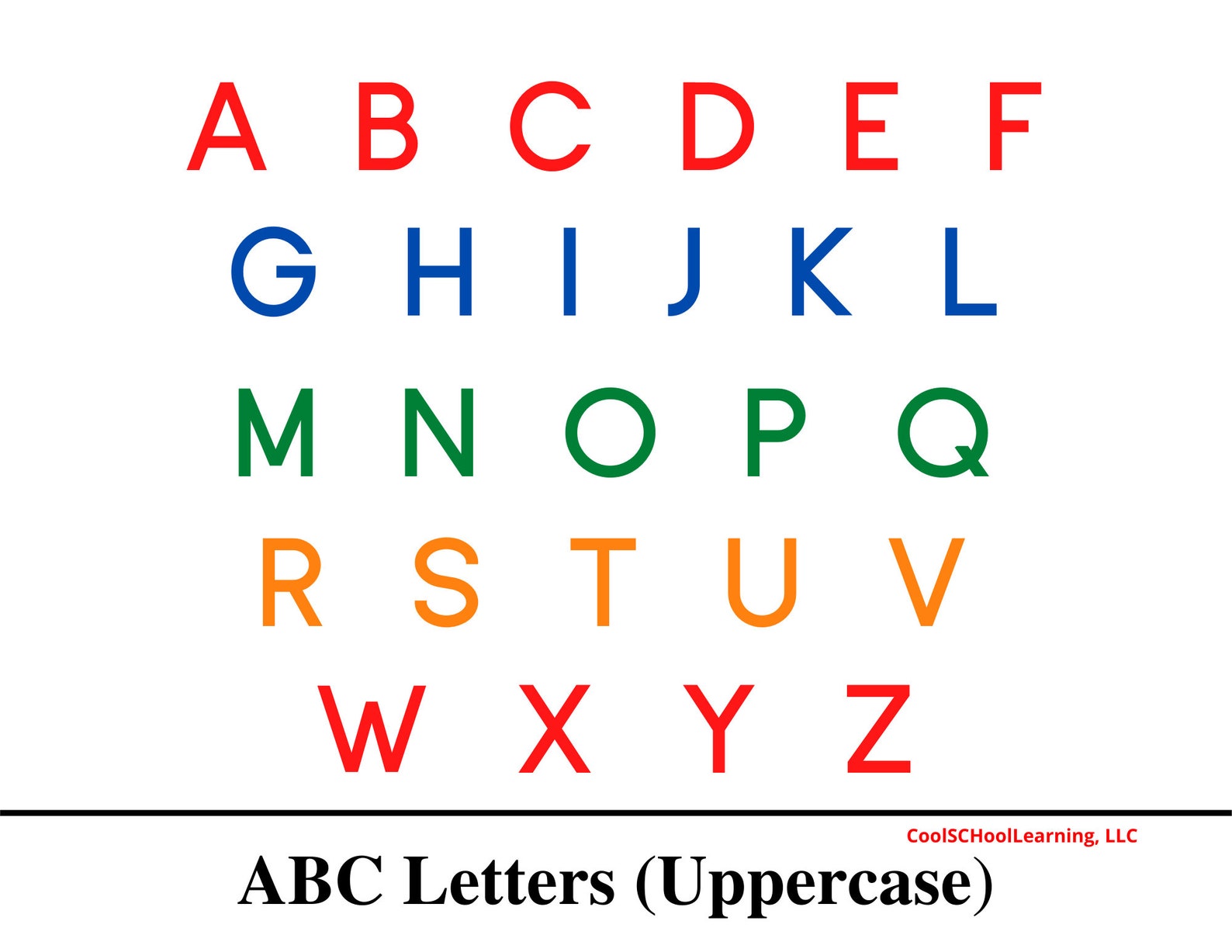 ABC Poster Printable ABC Print Rainbow Alphabet Kids Room Decor