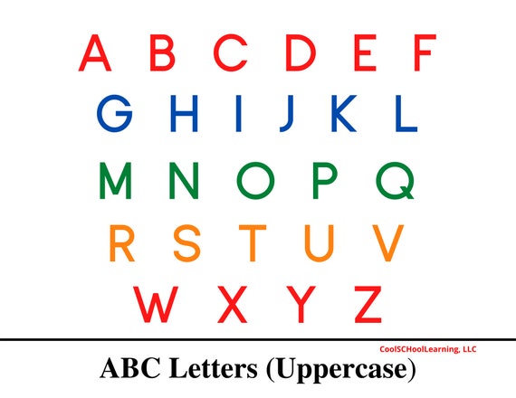 basen Byen Spektakulær ABC Poster Printable ABC Print Rainbow Alphabet Kids Room - Etsy