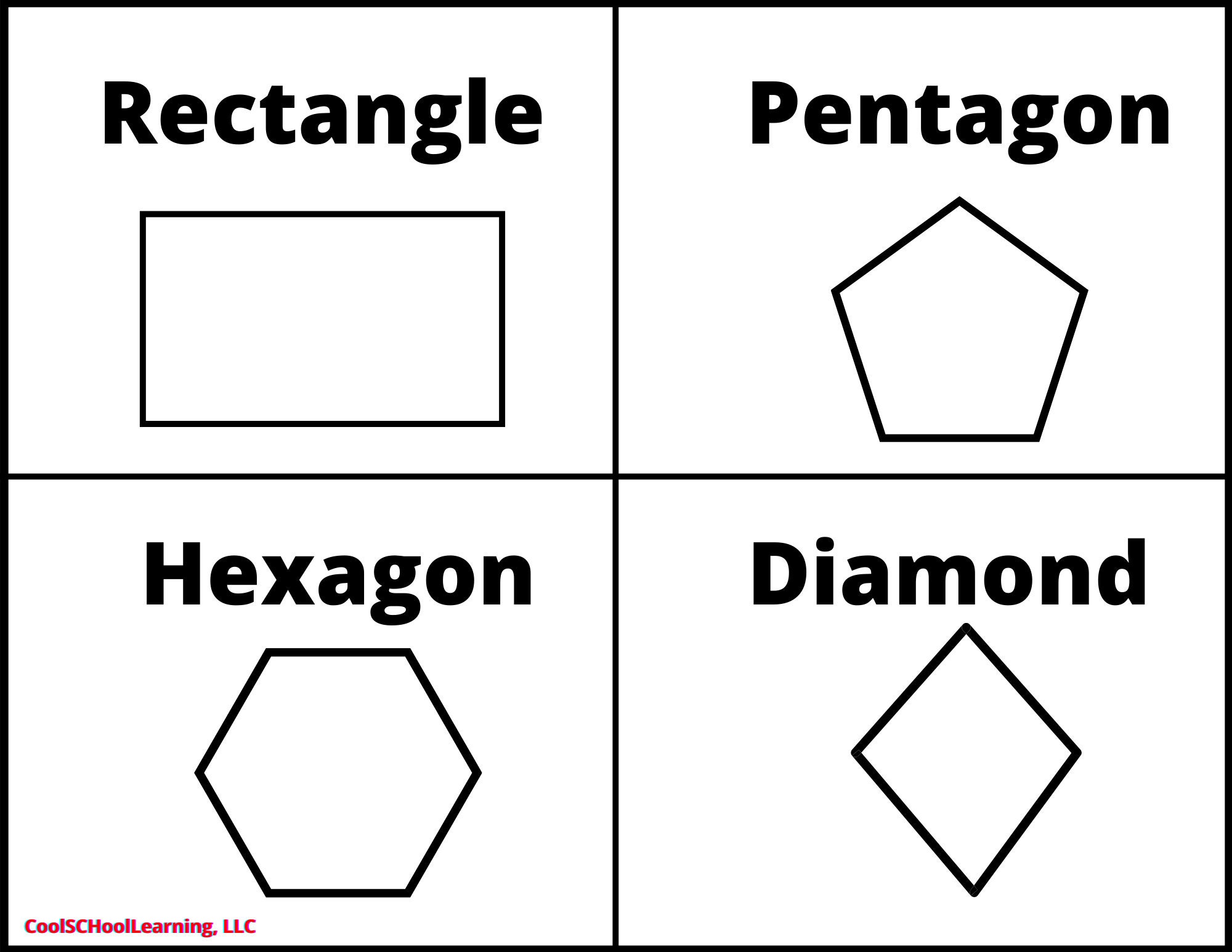 Shapes Flashcards Printable, Preschool, Kindergarten Readiness, PDF