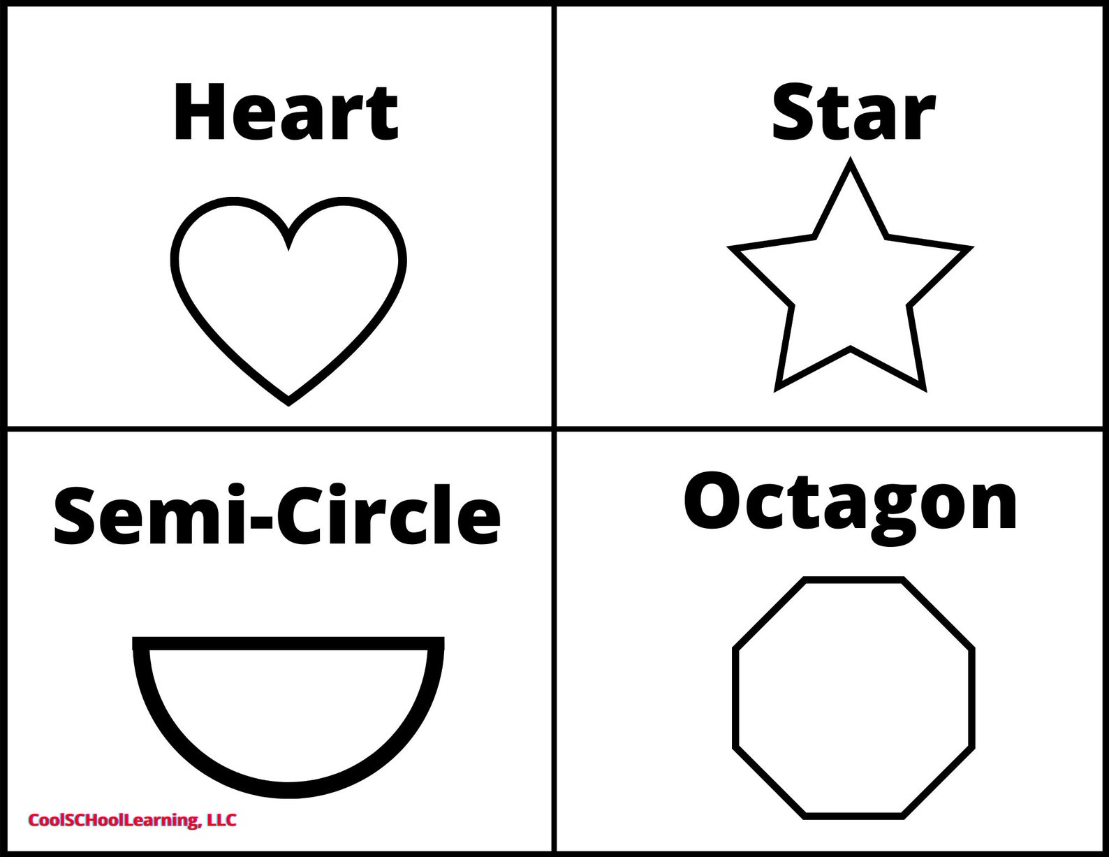 Shapes Flashcards Printable, Preschool, Kindergarten Readiness, PDF