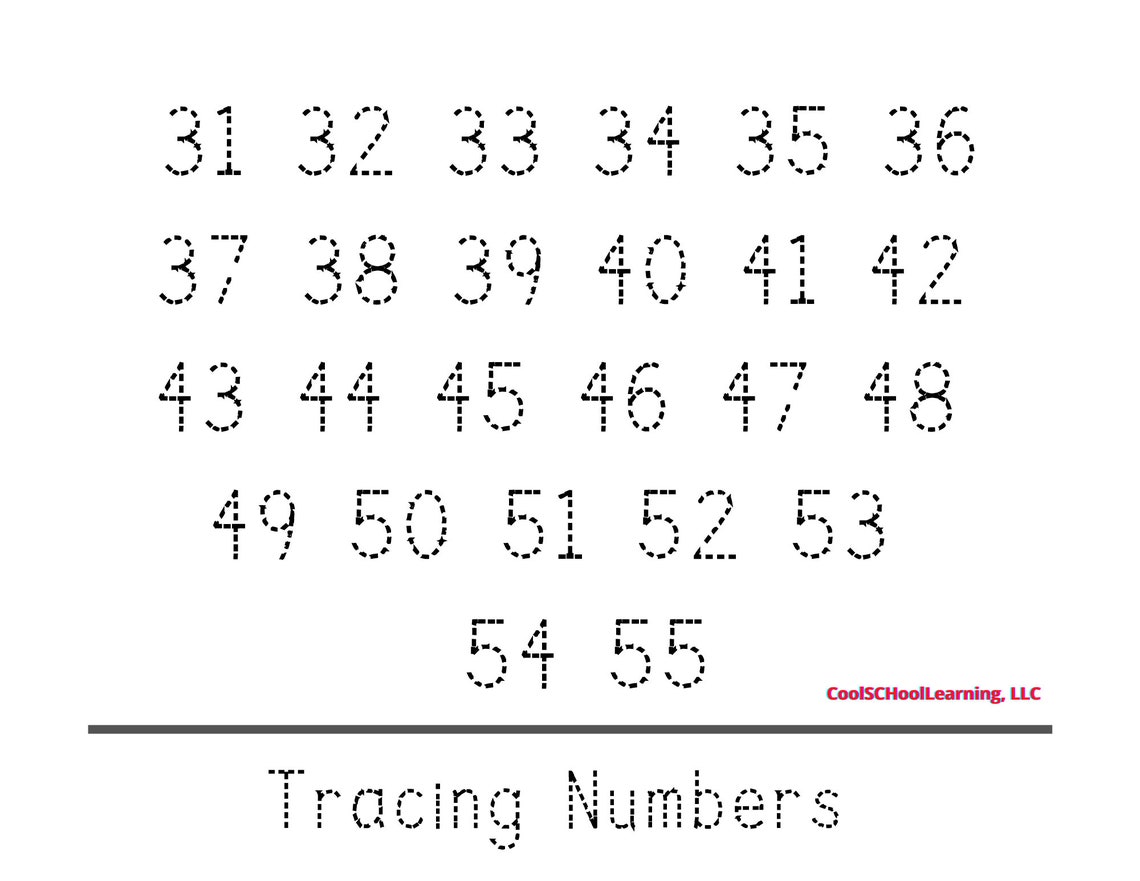 Tracing Numbers Printable (1-100), Worksheet for Kids, Kindergarten ...