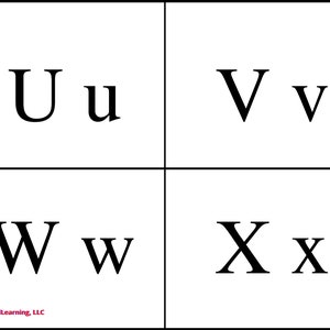 Alphabet Flashcards Q-Z Printable Flashcards for Kids ABC - Etsy