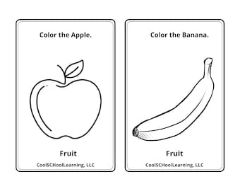 Fruit Coloring Pages, Coloring for Kids, PreK Worksheets, Educational Resources