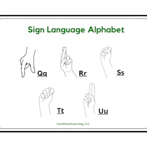 Sign Language ABC, ASL Printable, Sign Language Letters, ASL Learning ...