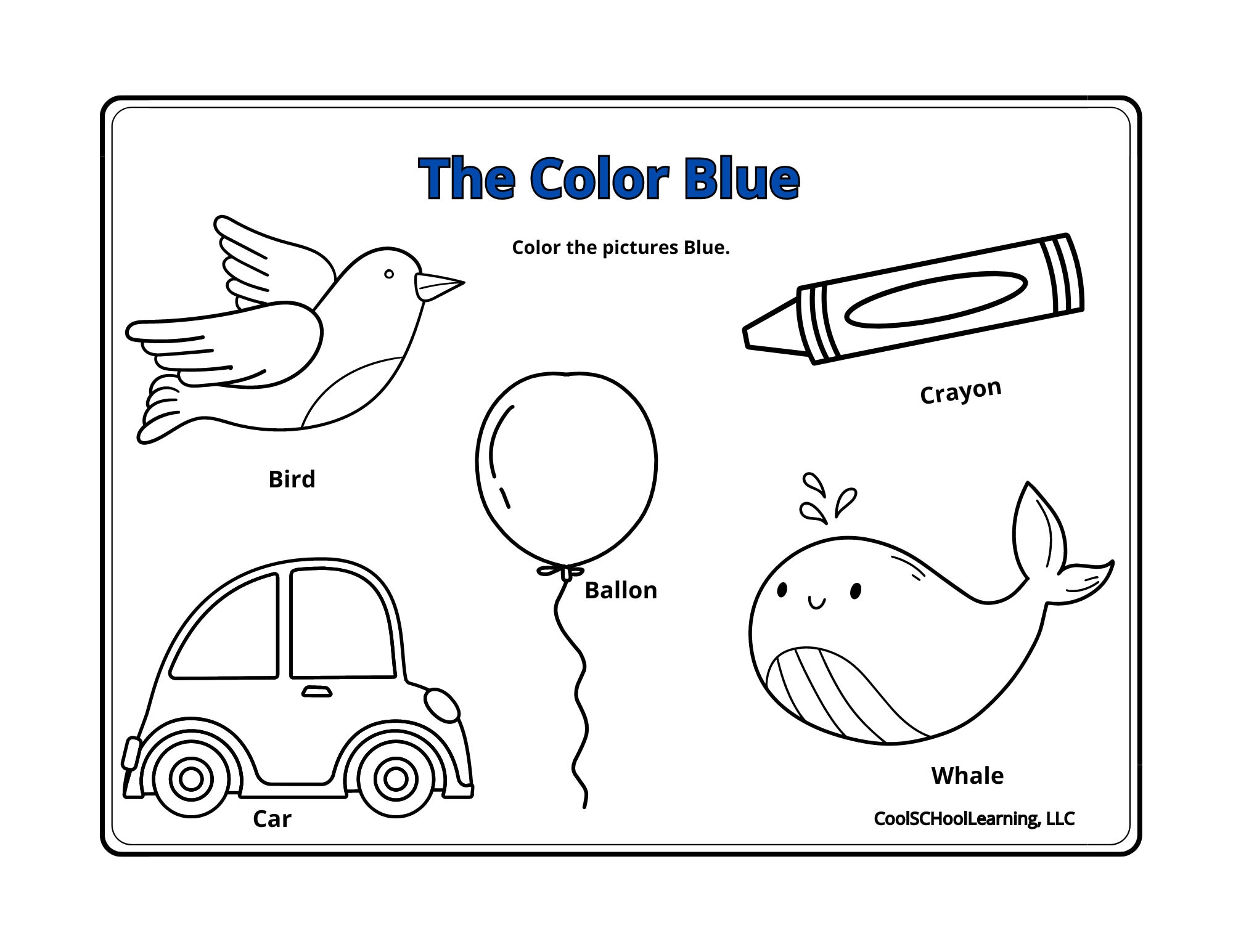Learning Colors for Kids | Color and Trace Page for Kids | Preschool ...