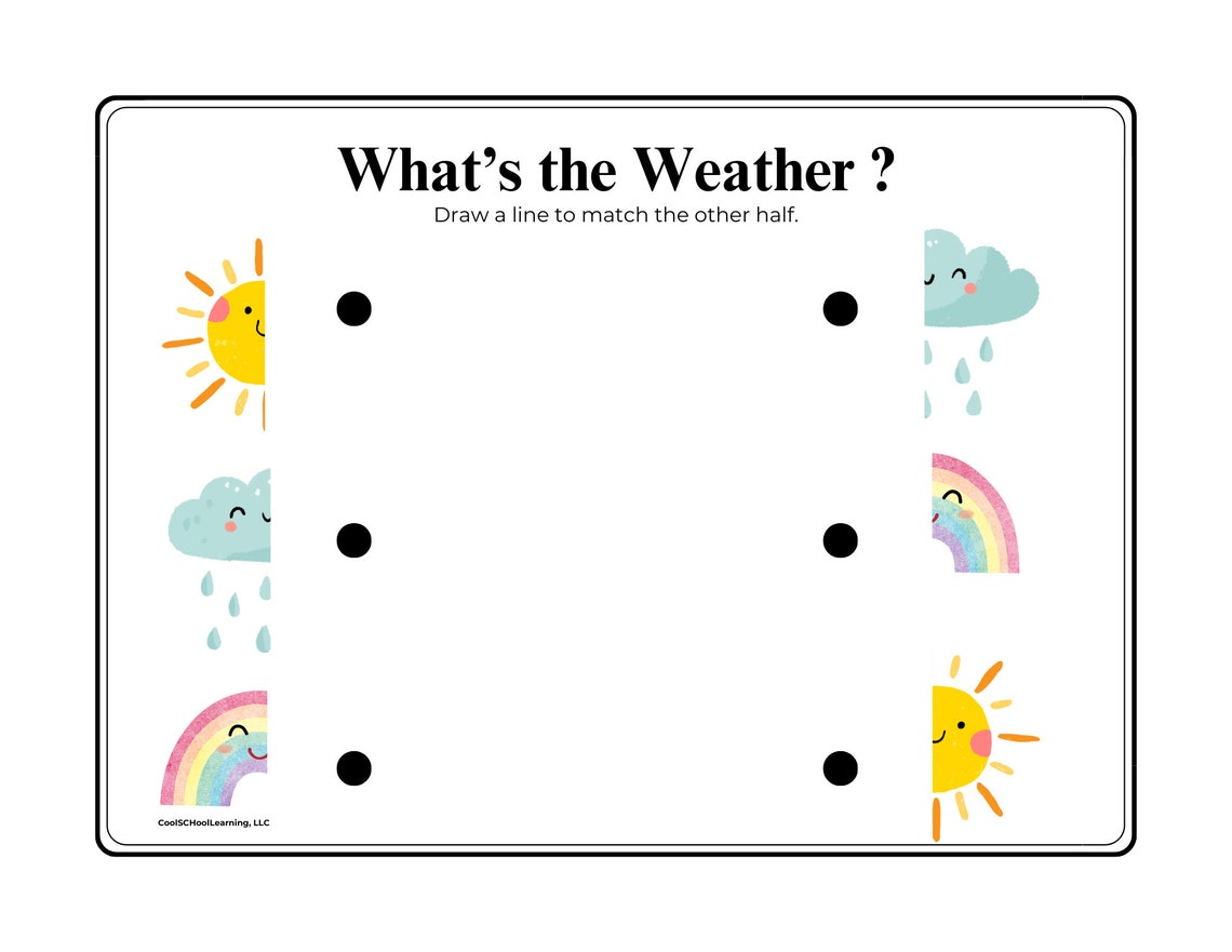 Temperature Matching Activity Weather Matching Activity, Preschool Kindergarten Printable (PDF) - Etsy
