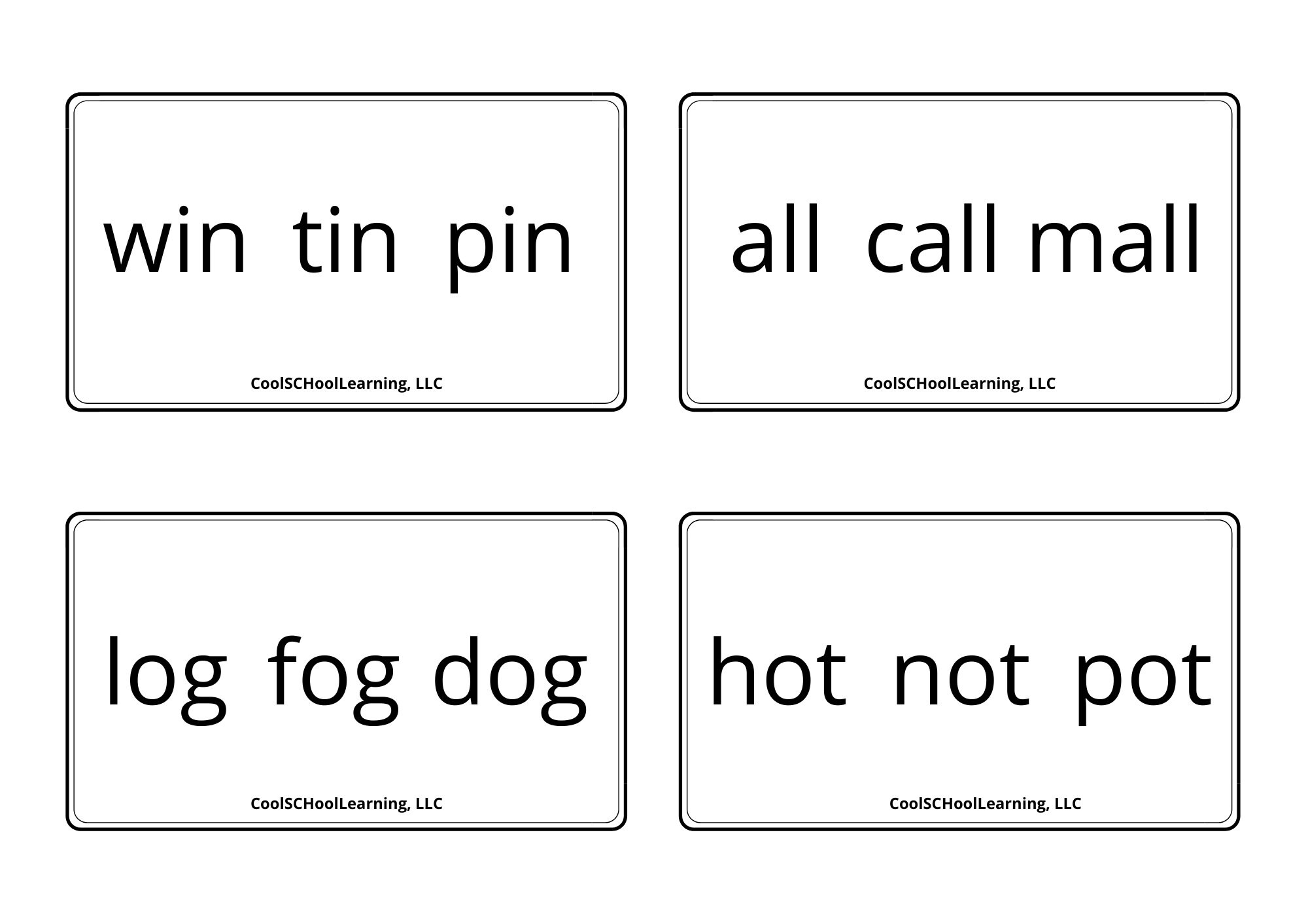 Rhyming Words FlashCards for Kids Kindergarten Readiness | Etsy