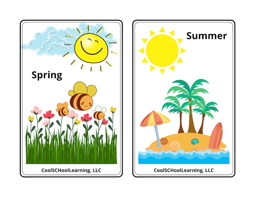four-seasons-prints-seasons-of-the-year-flash-cards-for-kids-learning-flash-cards-educational-printable-for-kids-etsy