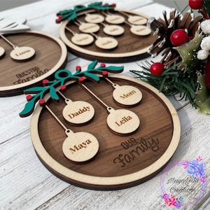 Personalized Family Christmas Ornaments, Custom Ornament, 2023 Wood Xmas Ornament, Ornament With Family Member Names