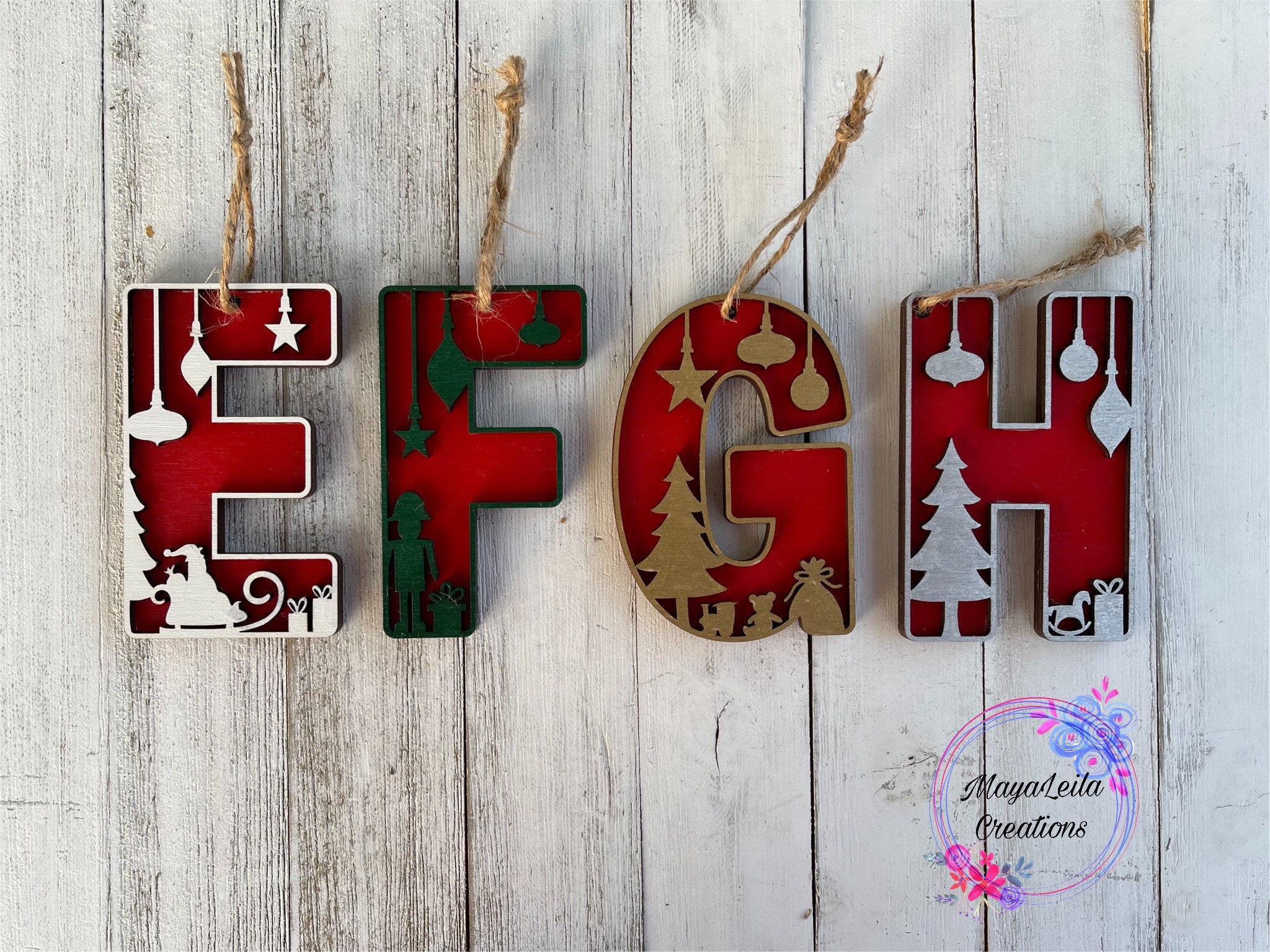 Alphabet Christmas Ornaments 
